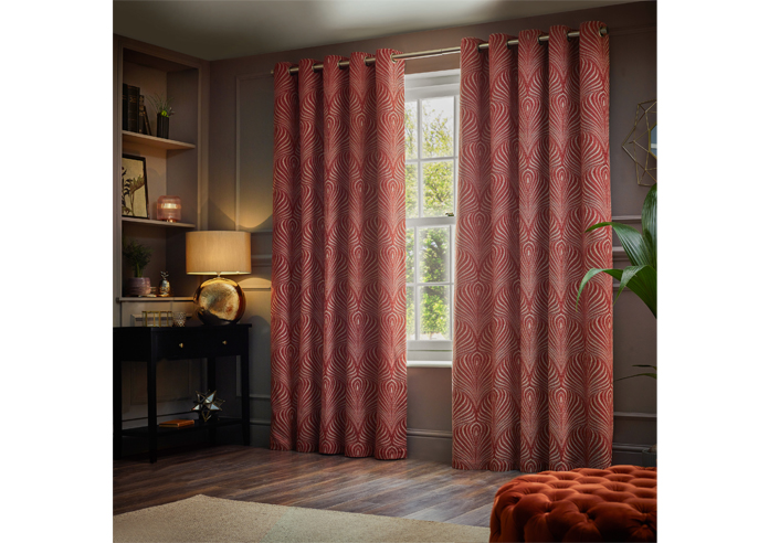 Gatsby Eyelet, Terracotta - Ready Made Curtains - Image 7